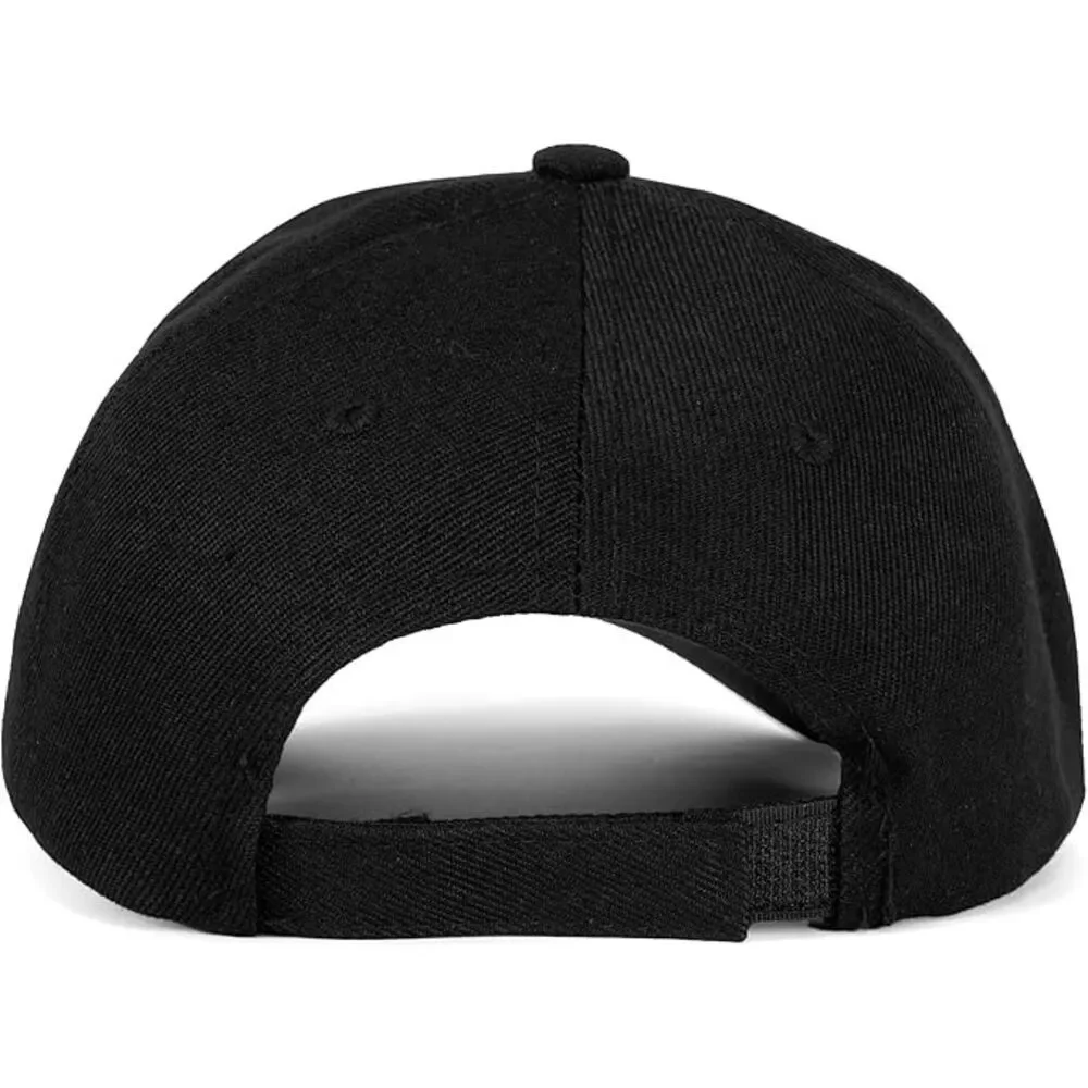 Unisex Black Washed 100% Cotton Adjustable Size Strap Classic Baseball Caps